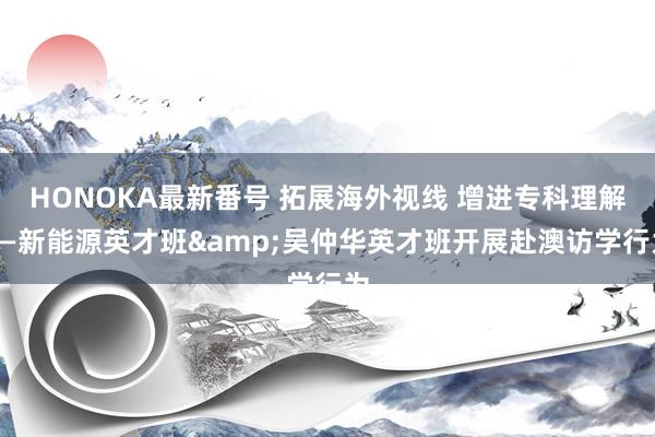 HONOKA最新番号 拓展海外视线 增进专科理解——新能源英才班&吴仲华英才班开展赴澳访学行为