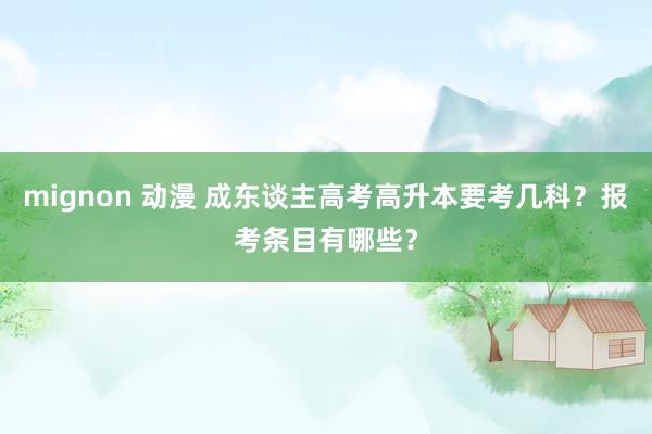 mignon 动漫 成东谈主高考高升本要考几科？报考条目有哪些？