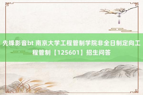 先锋影音bt 南京大学工程管制学院非全日制定向工程管制【125601】招生问答