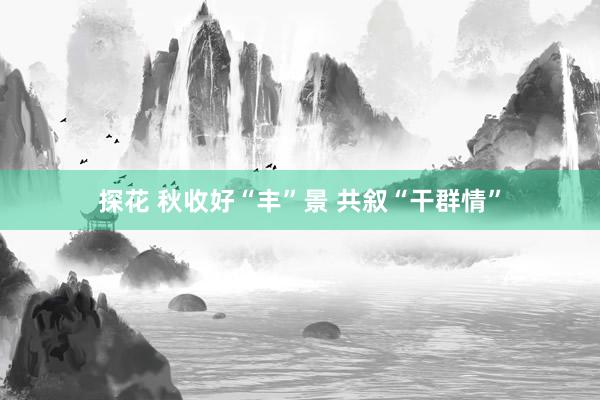 探花 秋收好“丰”景 共叙“干群情”